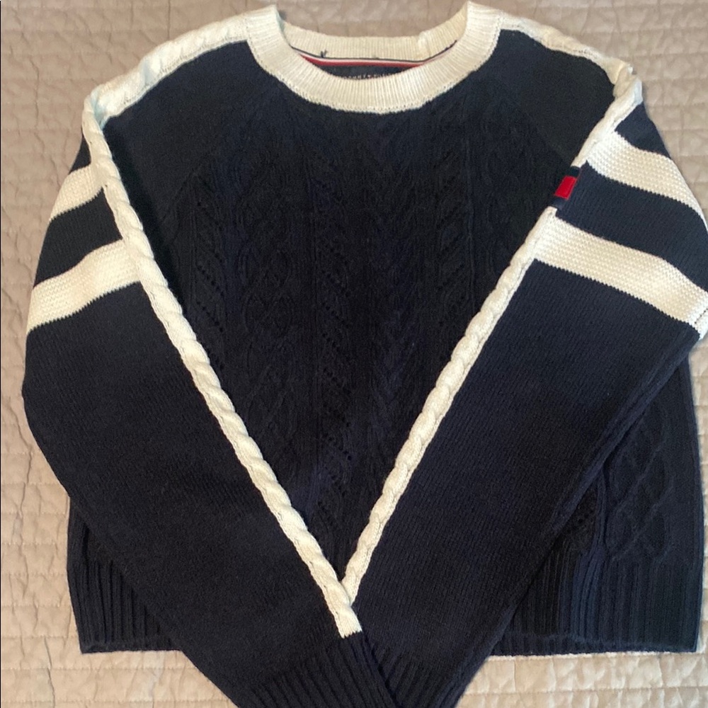Women’s XS. Tommy Hilfiger Navy and White Sweater.  Never Worn. Perfect!